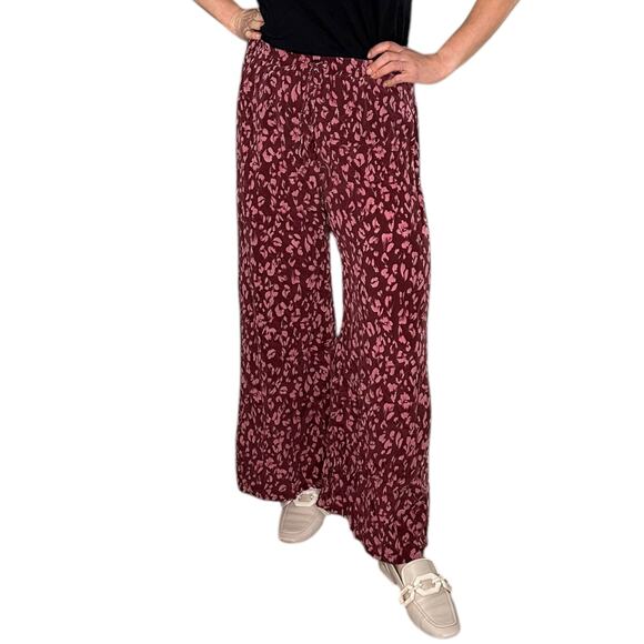 JOHNNY WAS Purple Pink Animal Print Silk Pajama Pants Women's WELL LOVED - Picture 1 of 12